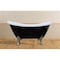 Castello Usa Daphne 69" Black Acrylic Clawfoot Tub With Brushed Nickel Feet CB-26-69-B-T-BN - alternate 5